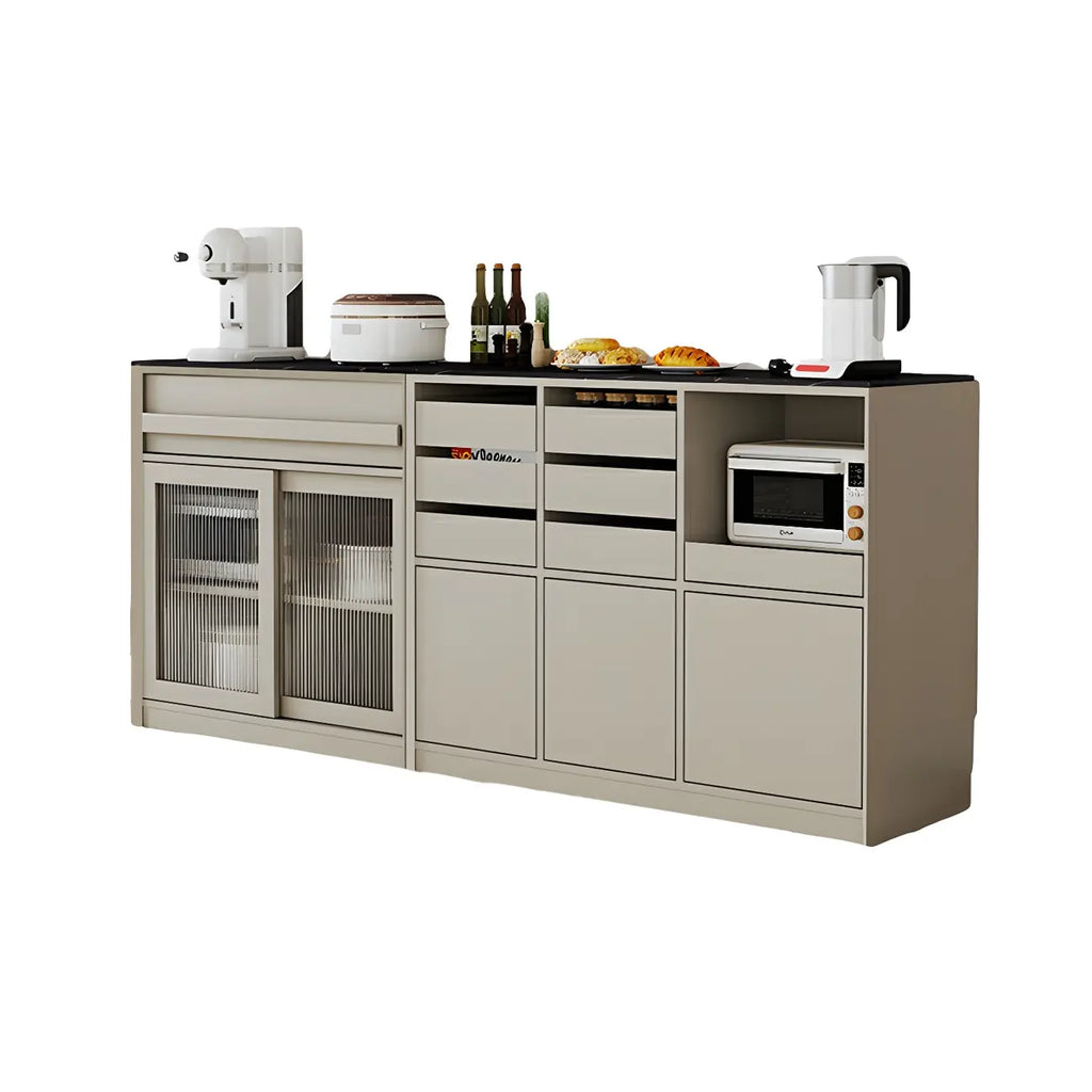 Contemporary Stone Countertop Sideboard with Drawers