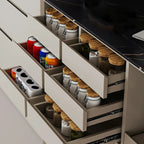 Contemporary Stone Countertop Sideboard with Drawers