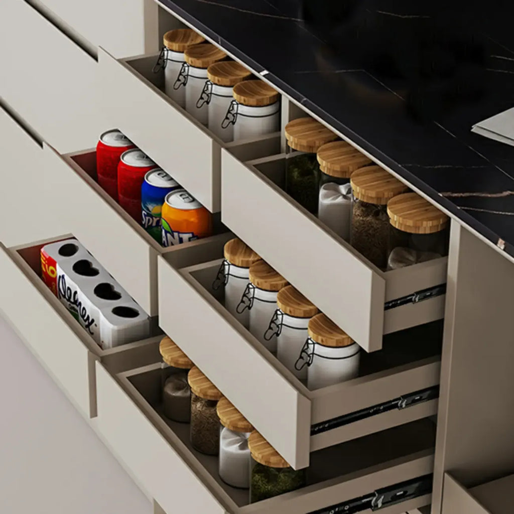 Contemporary Stone Countertop Sideboard with Drawers
