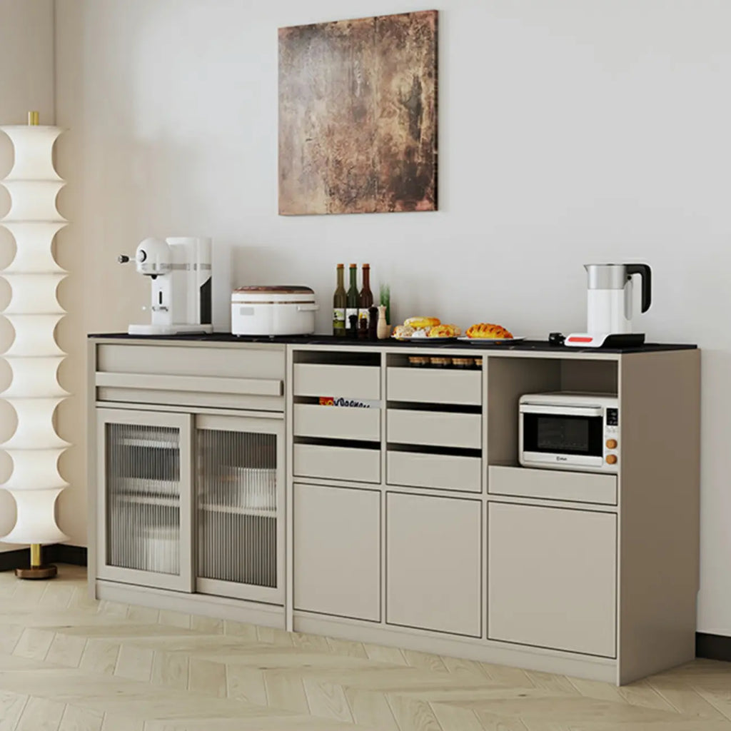 Contemporary Stone Countertop Sideboard with Drawers