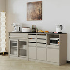 Contemporary Stone Countertop Sideboard with Drawers