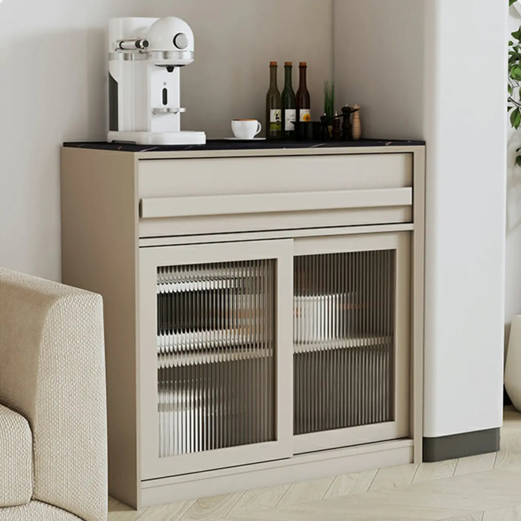 Contemporary Stone Countertop Sideboard with Drawers