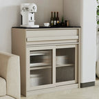 Contemporary Stone Countertop Sideboard with Drawers