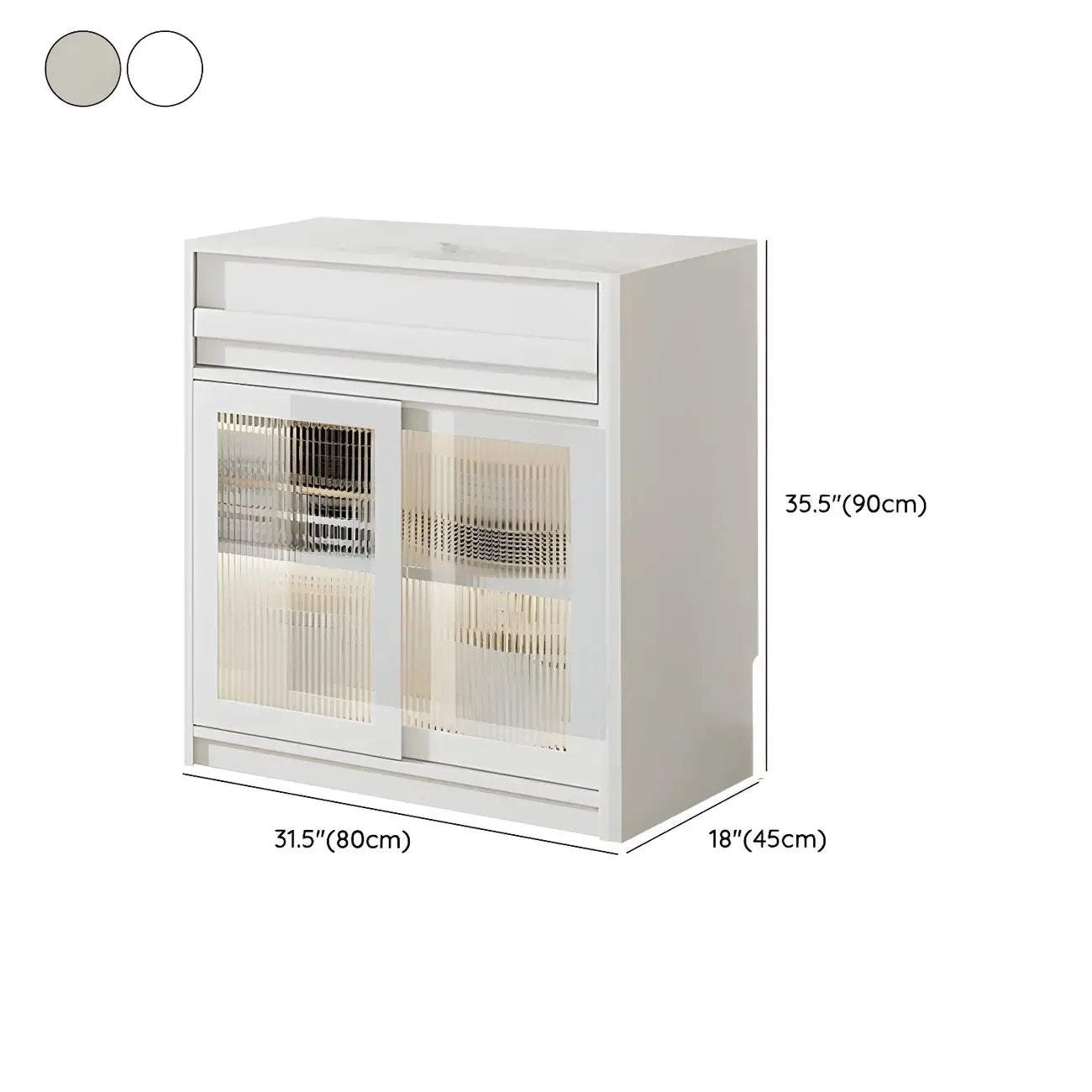 Contemporary Stone Countertop Sideboard with Drawers