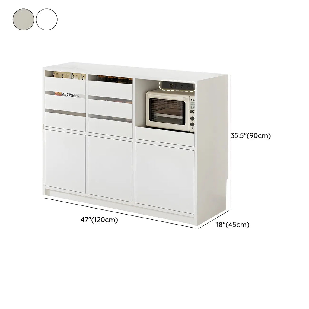 Contemporary Stone Countertop Sideboard with Drawers