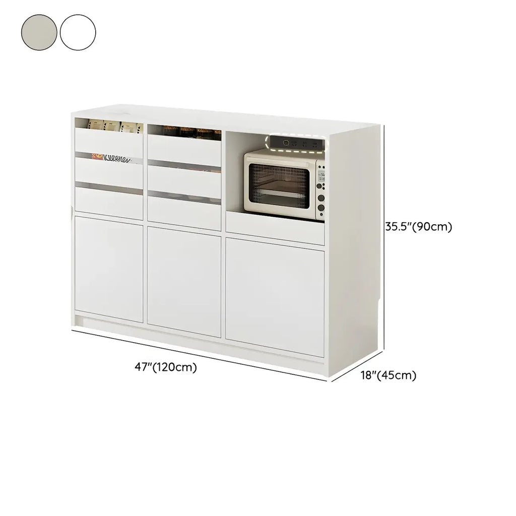 Contemporary Stone Countertop Sideboard with Drawers