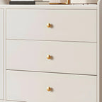 Glam White Wooden Buffet Table with Drawers & Shelves
