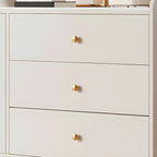 Glam White Wooden Buffet Table with Drawers & Shelves