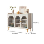 Glam White Wooden Buffet Table with Drawers & Shelves