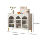Glam White Wooden Buffet Table with Drawers & Shelves