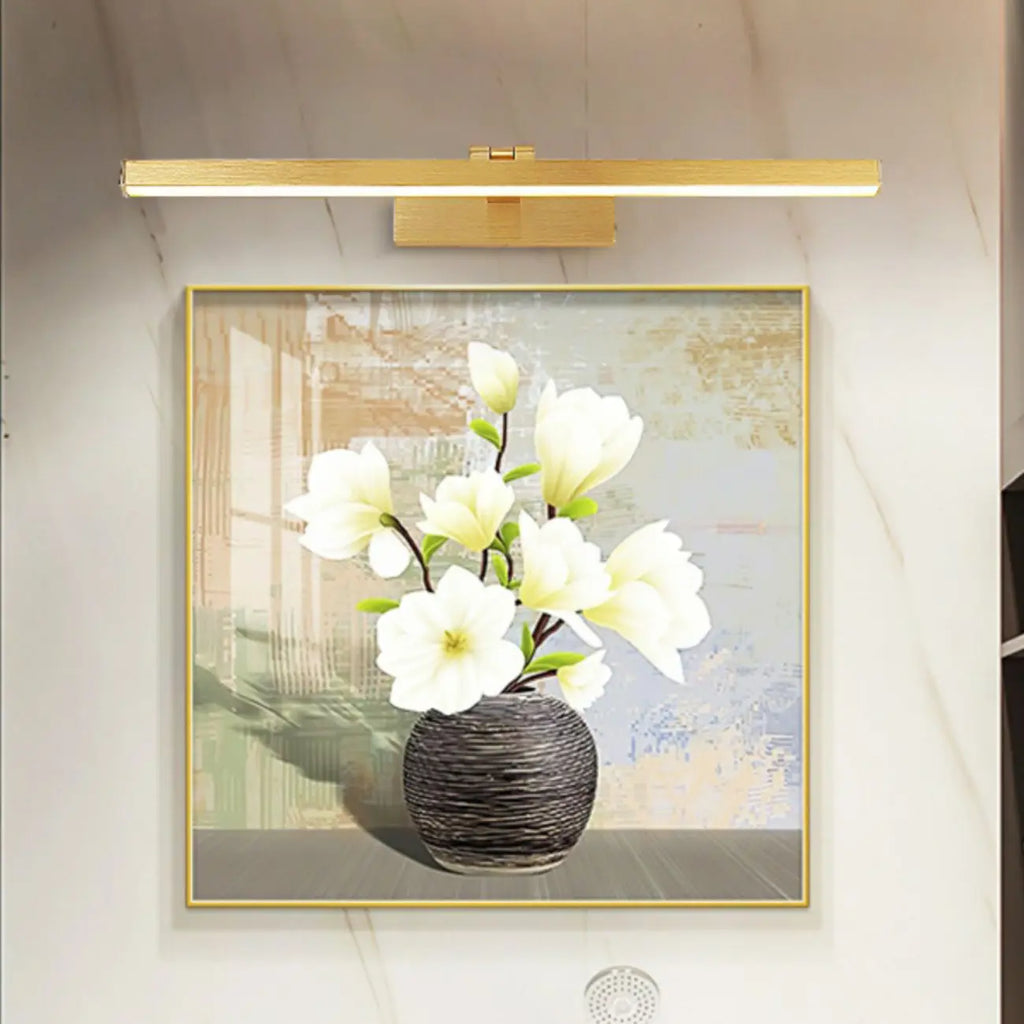 Gold Metal Linear LED Adjustable Vanity Light for Bathroom