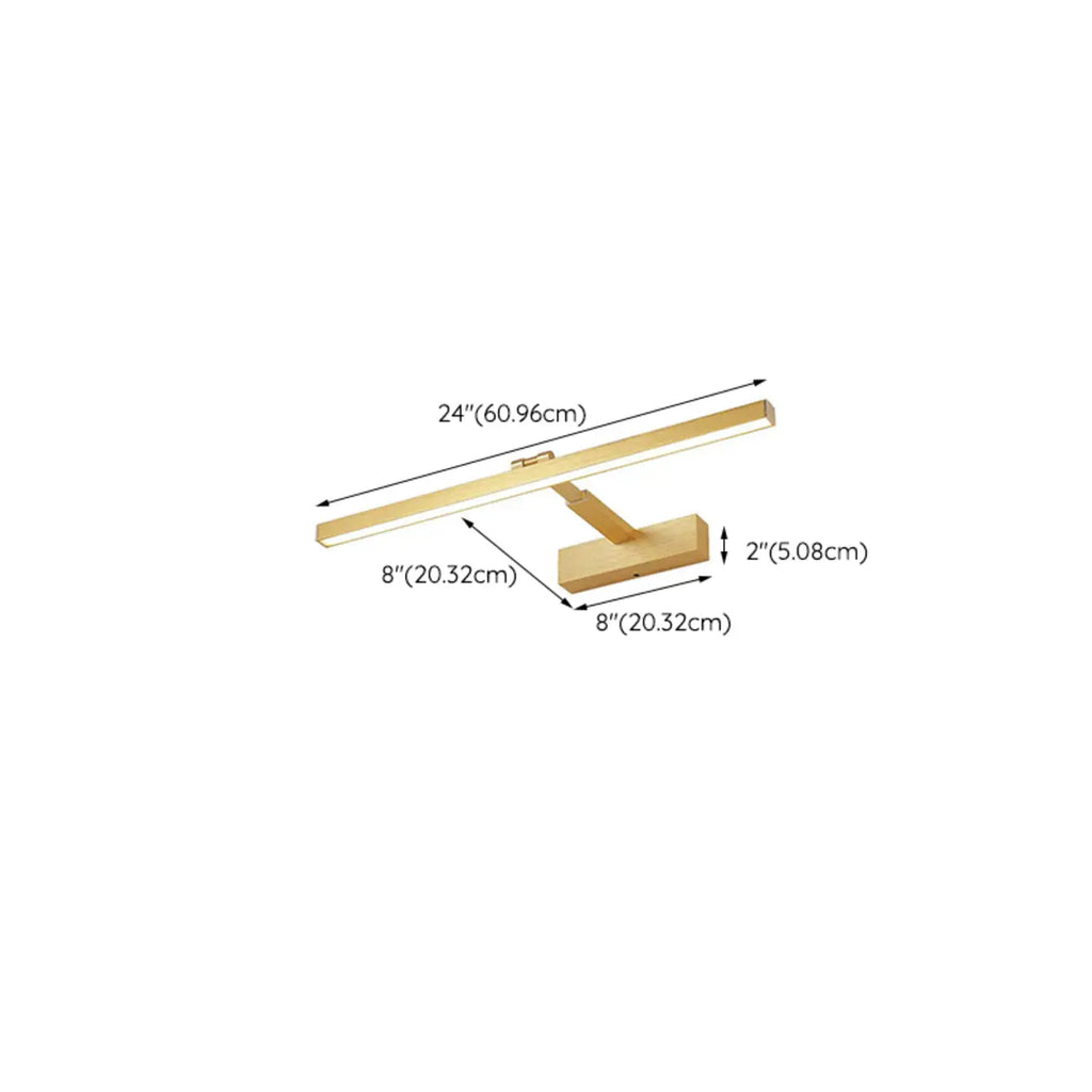 Gold Metal Linear LED Adjustable Vanity Light for Bathroom