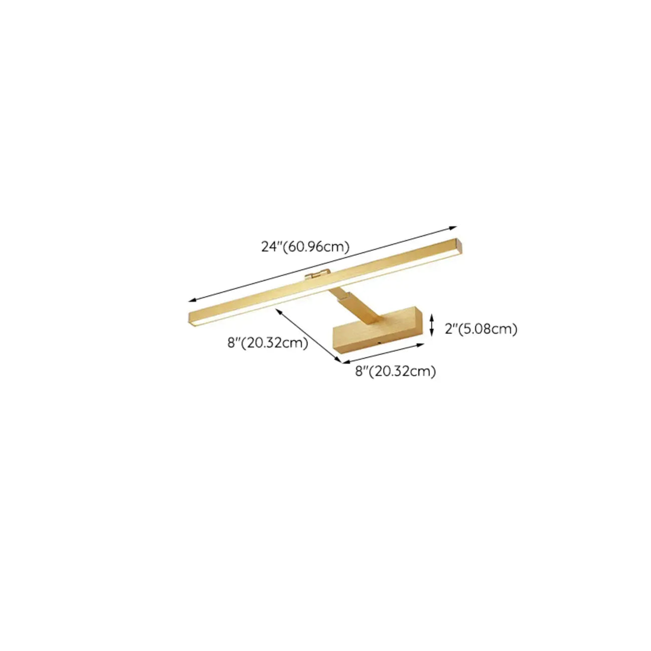 Gold Metal Linear LED Adjustable Vanity Light for Bathroom