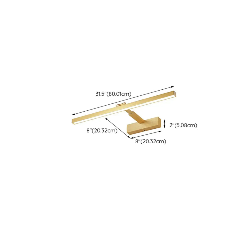 Gold Metal Linear LED Adjustable Vanity Light for Bathroom
