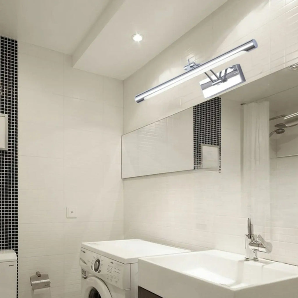 Modern Silver Dimmable LED Vanity Light with Adjustable Arm