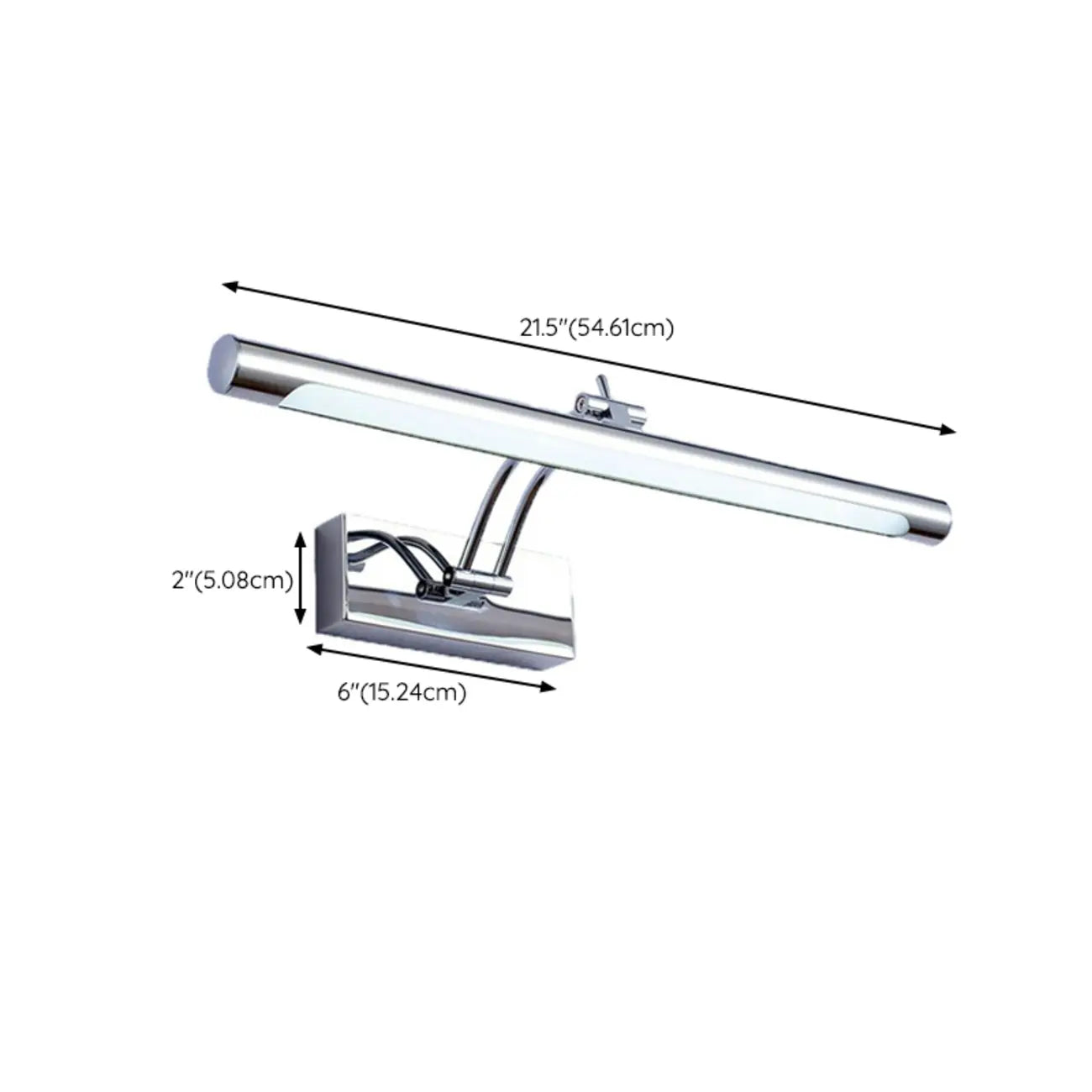 Modern Silver Dimmable LED Vanity Light with Adjustable Arm