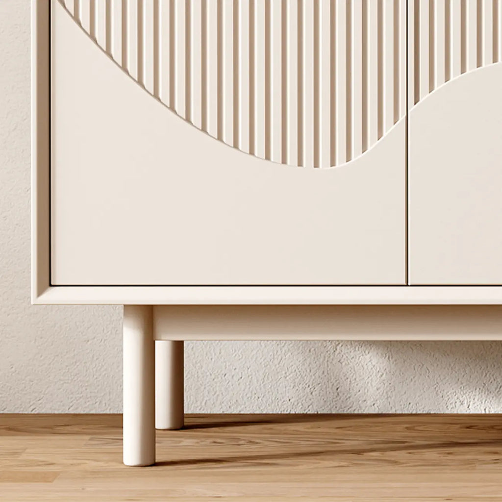 Modern Wooden Buffet Table with Kitchen Appliance Storage