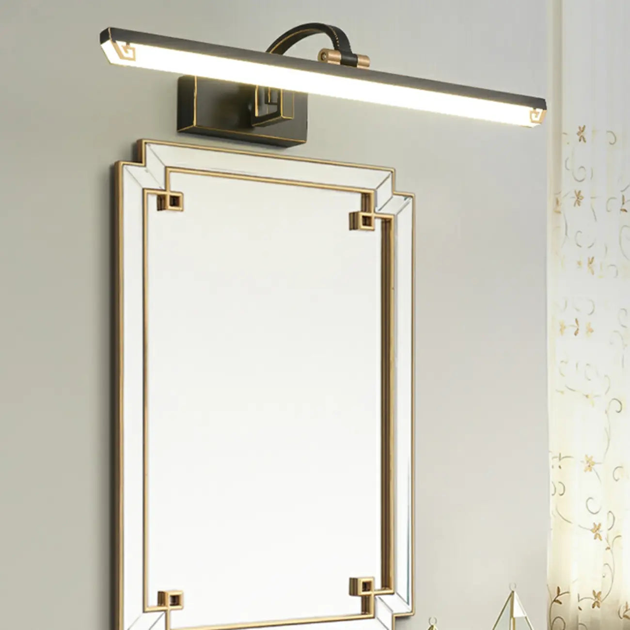 Arched Black Acrylic LED Vanity Light for Bathroom