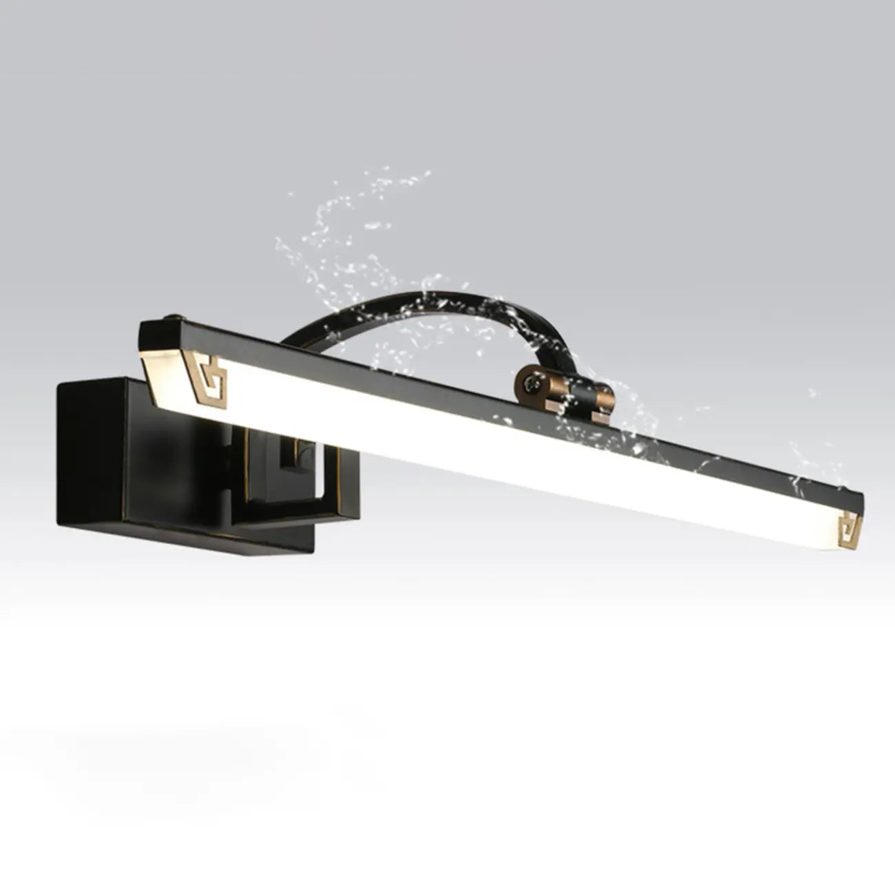 Arched Black Acrylic LED Vanity Light for Bathroom