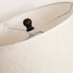 Geometric Black Table Lamp with Fabric Shade for Bedroom