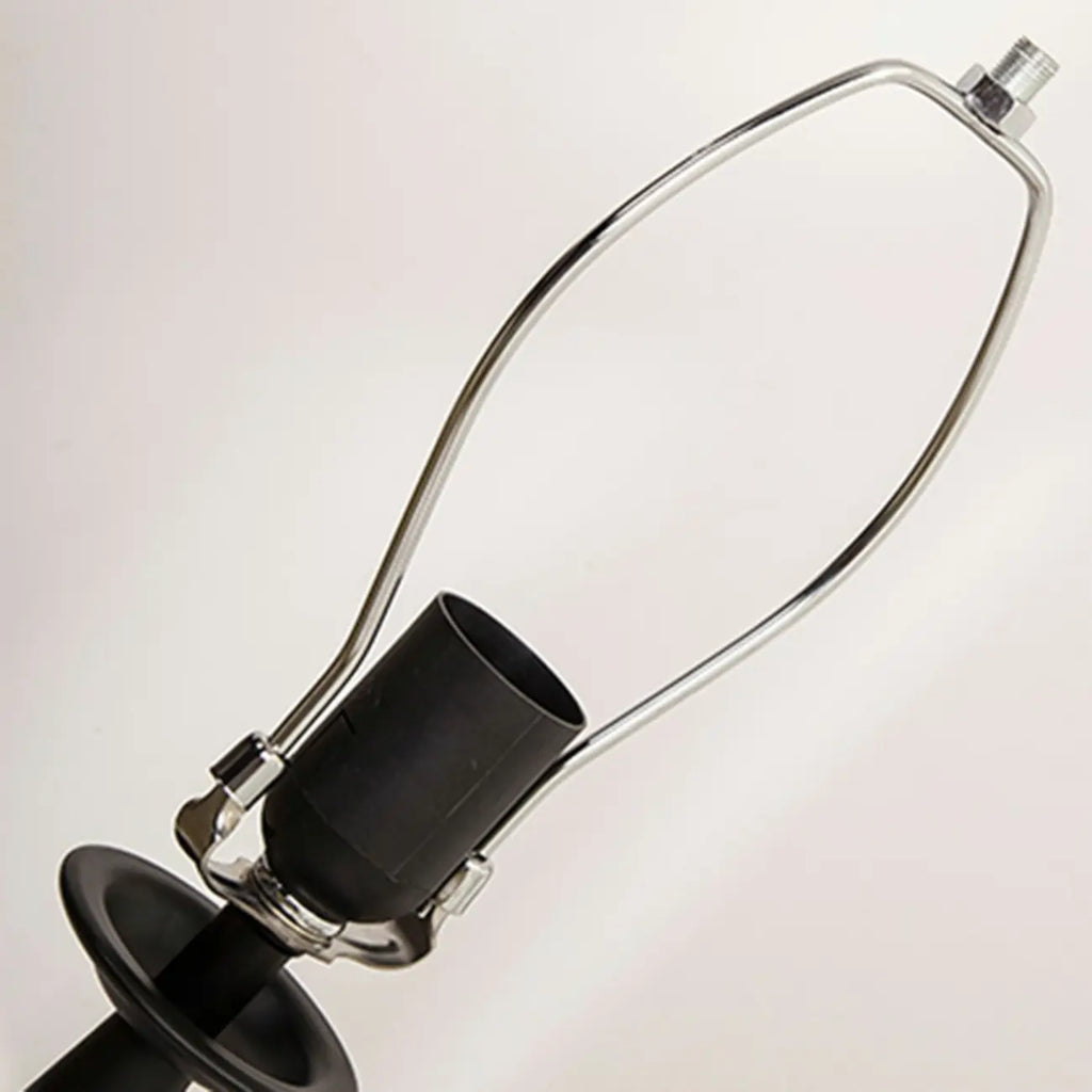 Geometric Black Table Lamp with Fabric Shade for Bedroom