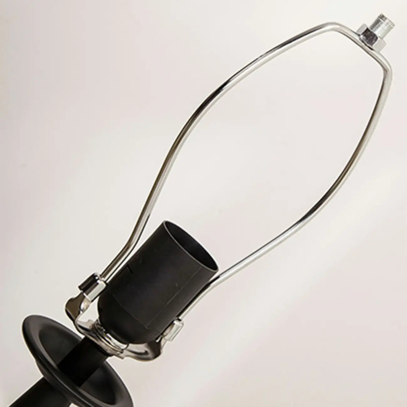 Geometric Black Table Lamp with Fabric Shade for Bedroom