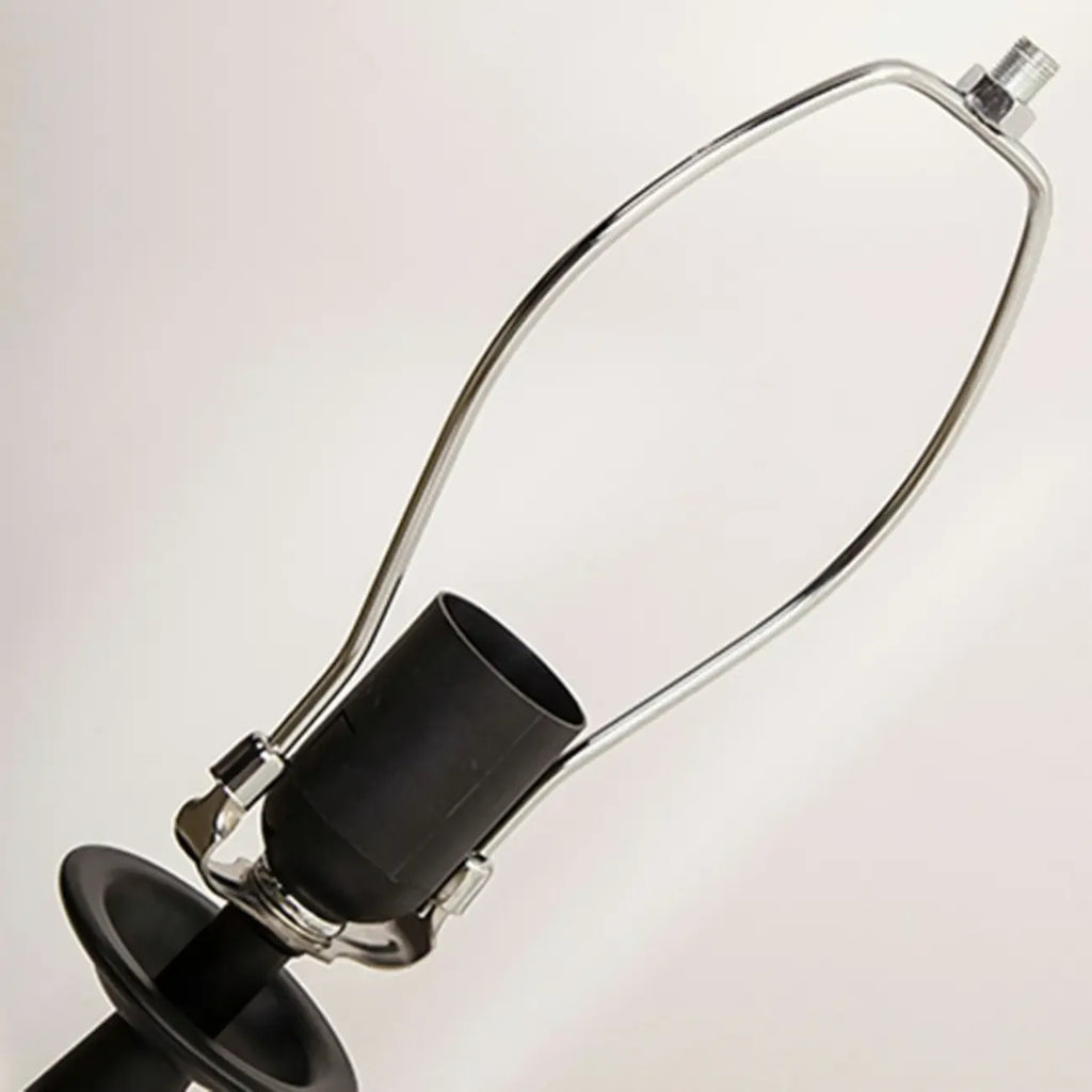 Geometric Black Table Lamp with Fabric Shade for Bedroom