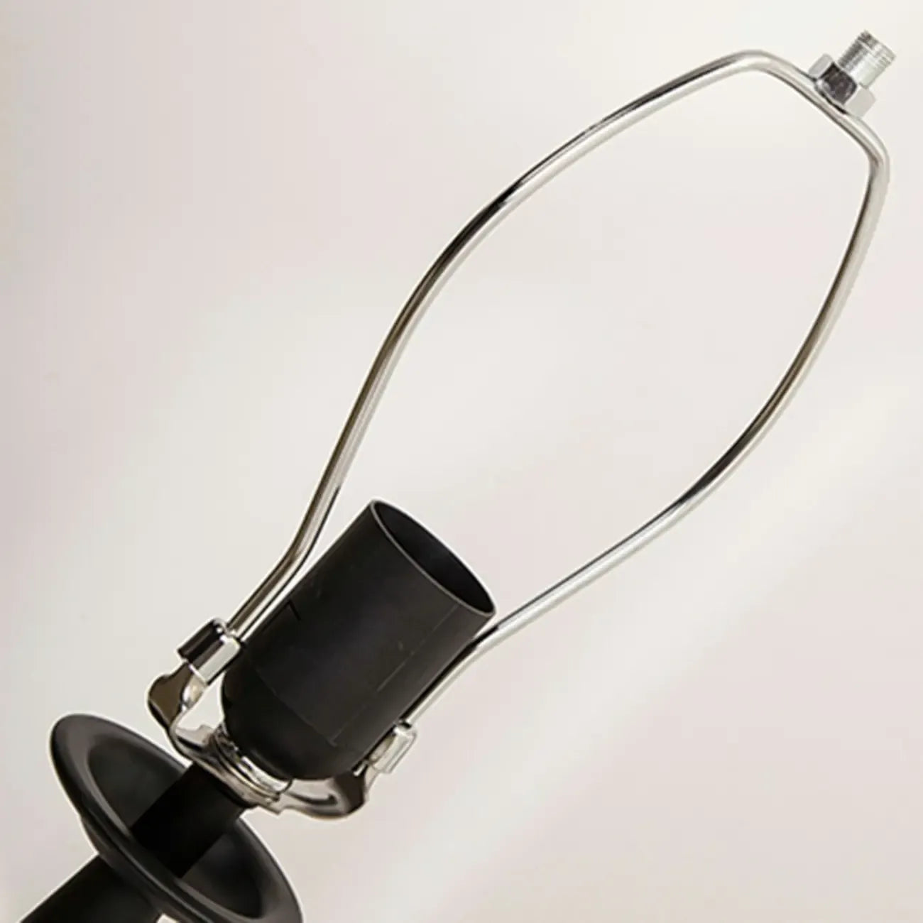Geometric Black Table Lamp with Fabric Shade for Bedroom