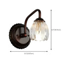 Elegant 3 heads Black Metal Wall Lamp with Crystal Globe