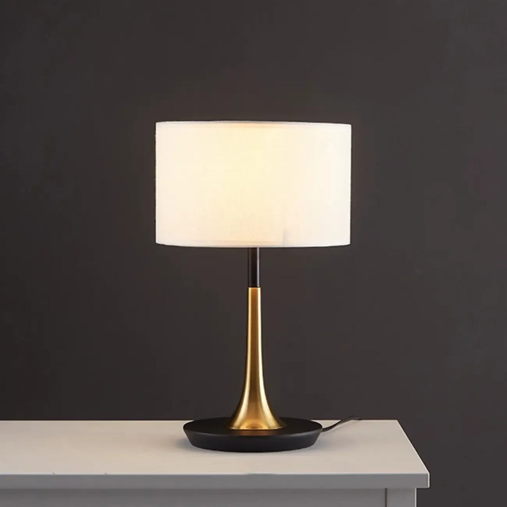 Modern Geometric Fabric Table Lamp Plug in Electric for Bedroom