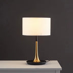 Modern Geometric Fabric Table Lamp Plug in Electric for Bedroom