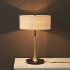 Modern Geometric Fabric Table Lamp Plug in Electric for Bedroom