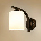 Arched Vintage White Glass Cylindrical Wall Lamp