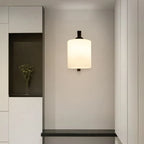 Arched Vintage White Glass Cylindrical Wall Lamp