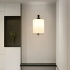 Arched Vintage White Glass Cylindrical Wall Lamp