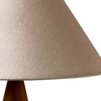 Trendy Walnut Wood Table Lamp Plug-In Electric for Bedroom