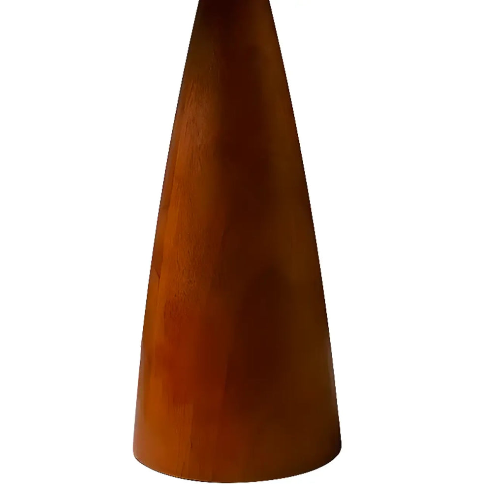 Trendy Walnut Wood Table Lamp Plug-In Electric for Bedroom