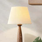 Modern Lumber Table Lamp with Beige Shade for Residential