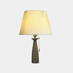 Modern Lumber Table Lamp with Beige Shade for Residential