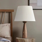 Modern Lumber Table Lamp with Beige Shade for Residential