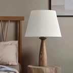 Modern Lumber Table Lamp with Beige Shade for Residential