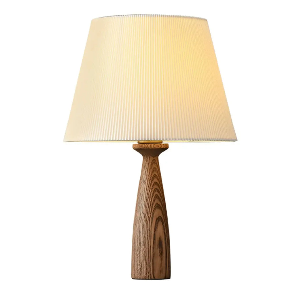 Modern Lumber Table Lamp with Beige Shade for Residential