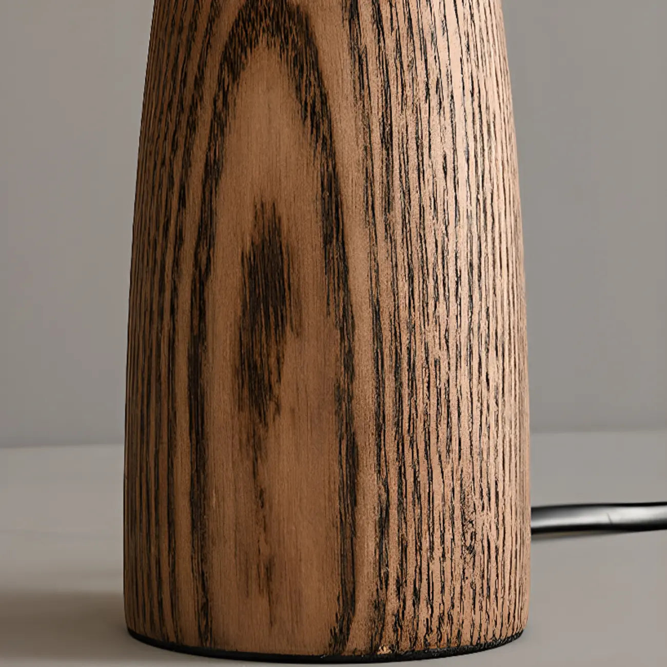 Modern Lumber Table Lamp with Beige Shade for Residential