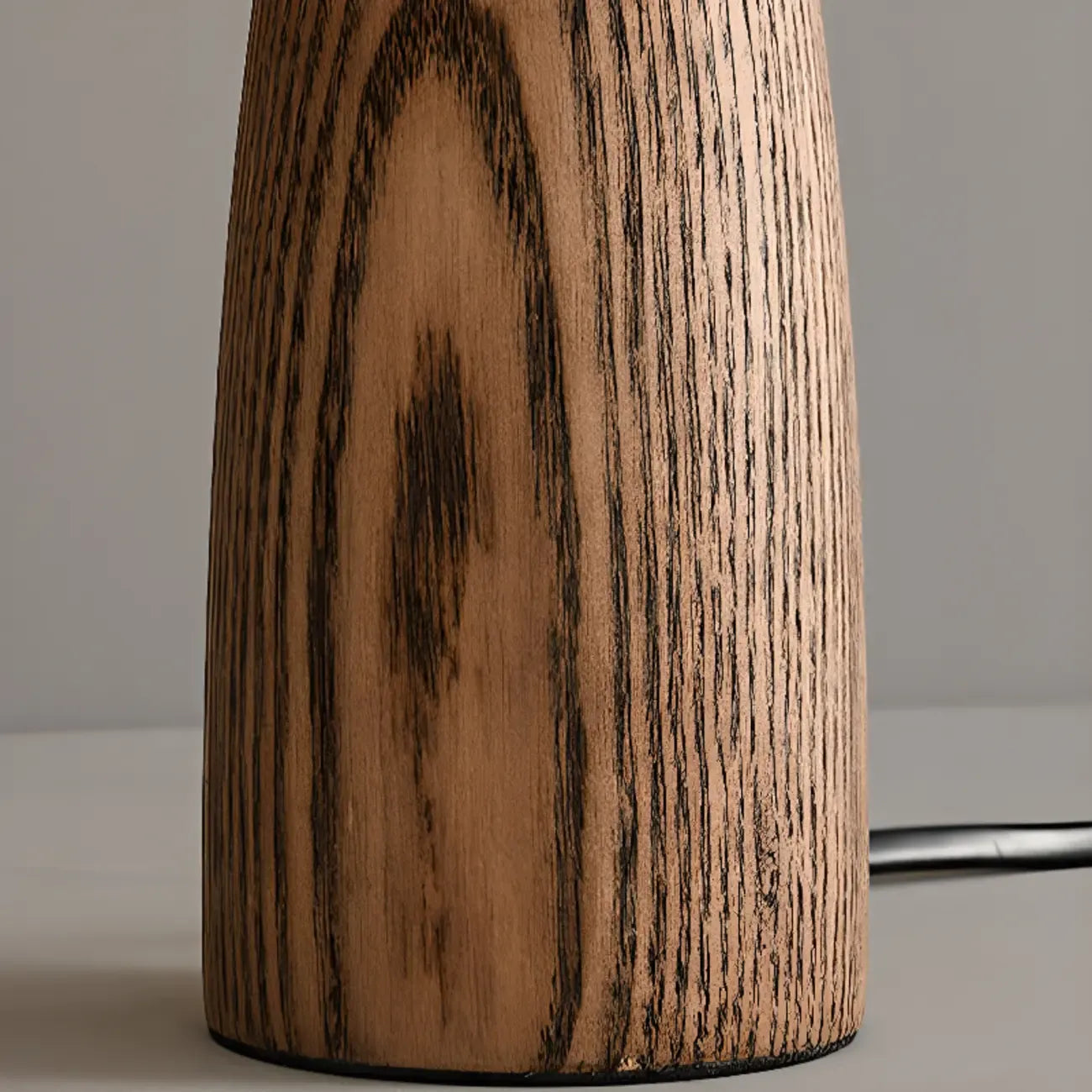 Modern Lumber Table Lamp with Beige Shade for Residential