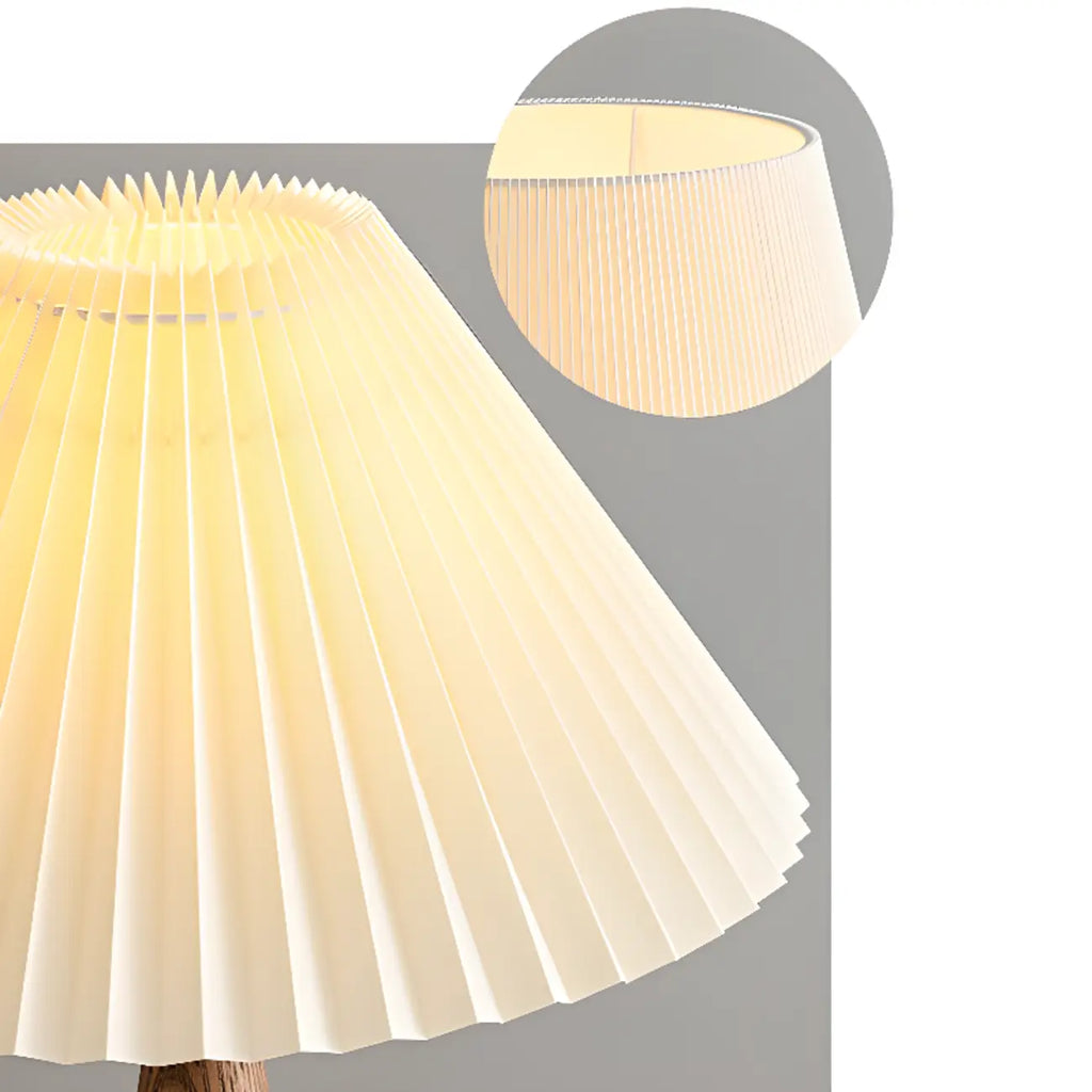 Modern Lumber Table Lamp with Beige Shade for Residential