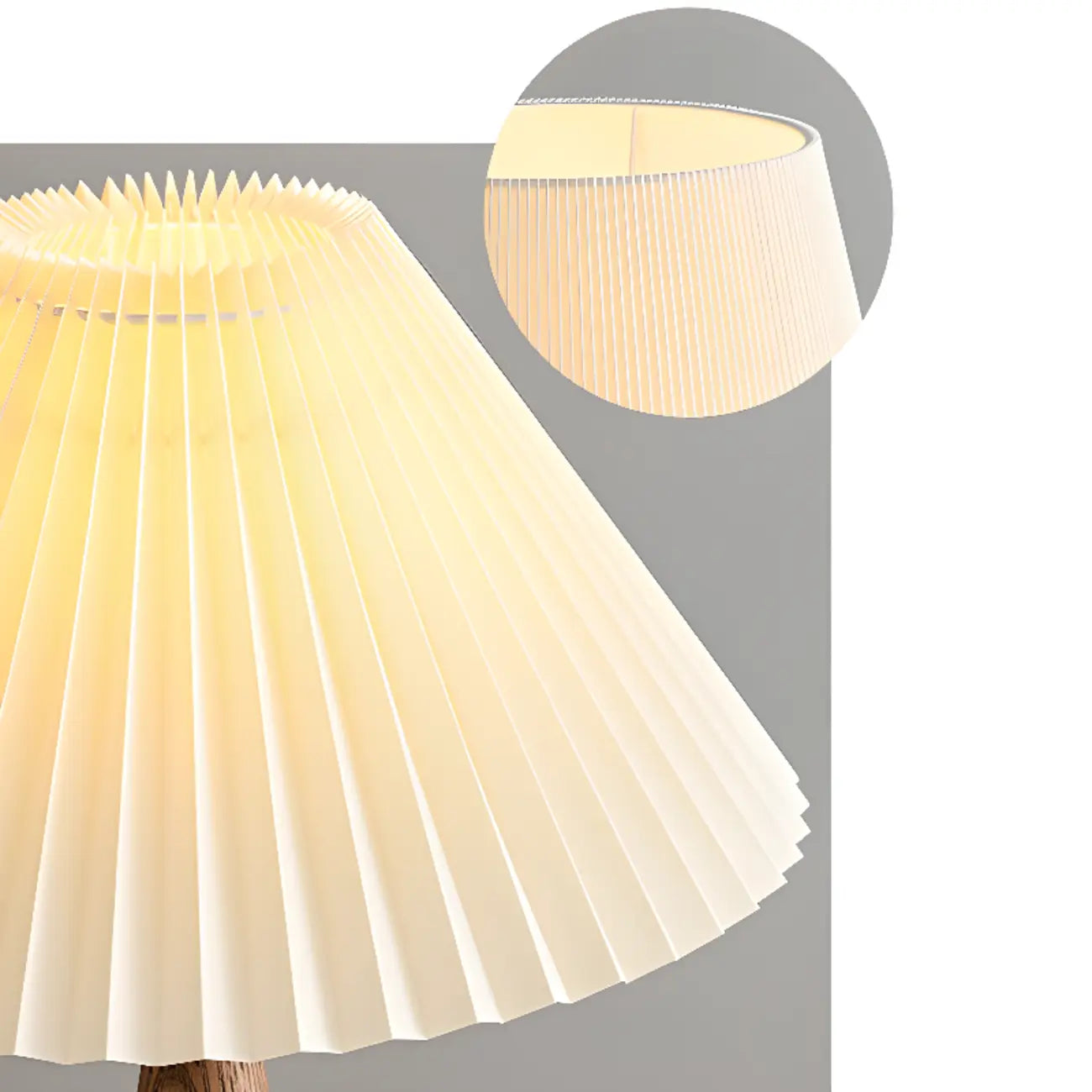 Modern Lumber Table Lamp with Beige Shade for Residential