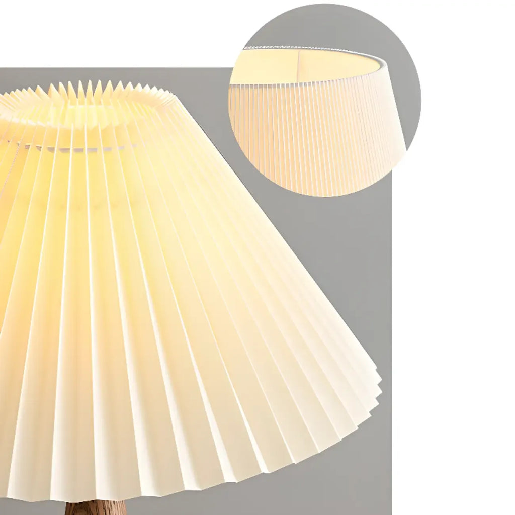 Modern Lumber Table Lamp with Beige Shade for Residential