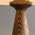 Modern Lumber Table Lamp with Beige Shade for Residential