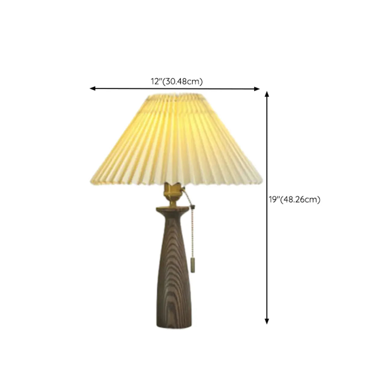 Modern Lumber Table Lamp with Beige Shade for Residential