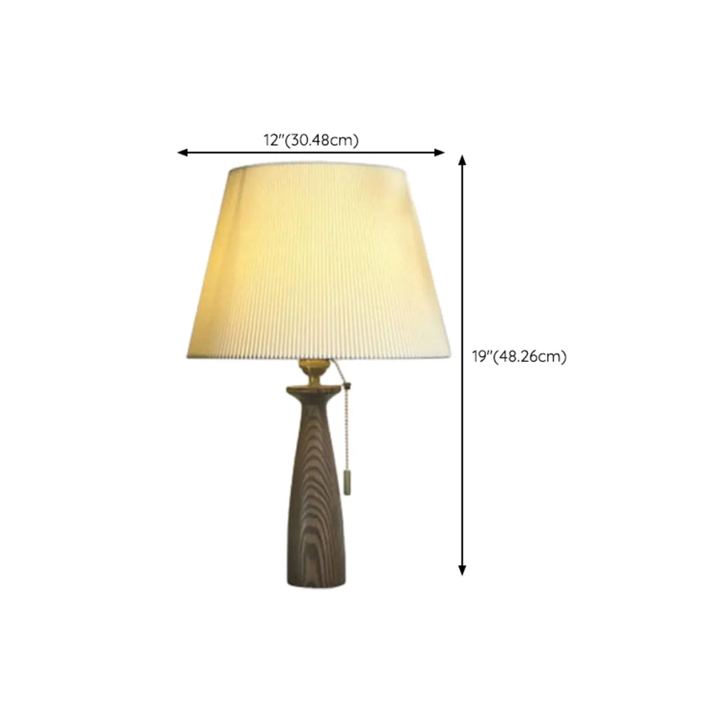 Modern Lumber Table Lamp with Beige Shade for Residential
